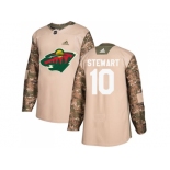 Men Adidas Minnesota Wild #10 Chris Stewart Camo Authentic 2017 Veterans Day Stitched NHL Jersey