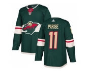 Men Adidas Minnesota Wild #11 Zach Parise Green Home Authentic Stitched NHL Jersey