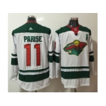 Men Adidas Minnesota Wild #11 Zach Parise White Road Authentic Stitched NHL Jersey