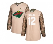 Men Adidas Minnesota Wild #12 Eric Staal Camo Authentic 2017 Veterans Day Stitched NHL Jersey