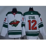 Men Adidas Minnesota Wild #12 Eric Staal White Road Authentic Stitched NHL Jersey