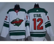 Men Adidas Minnesota Wild #12 Eric Staal White Road Authentic Stitched NHL Jersey