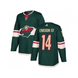 Men Adidas Minnesota Wild #14 Joel Eriksson Ek Green Home Authentic Stitched NHL Jersey