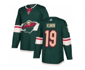 Men Adidas Minnesota Wild #19 Luke Kunin Green Home Authentic Stitched NHL Jersey