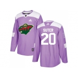 Men Adidas Minnesota Wild #20 Ryan Suter Purple Authentic Fights Cancer Stitched NHL Jersey