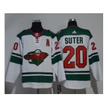 Men Adidas Minnesota Wild #20 Ryan Suter White Road Authentic Stitched NHL Jersey