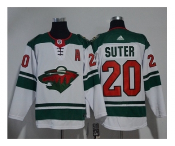 Men Adidas Minnesota Wild #20 Ryan Suter White Road Authentic Stitched NHL Jersey