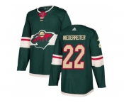 Men Adidas Minnesota Wild #22 Nino Niederreiter Green Home Authentic Stitched NHL Jersey