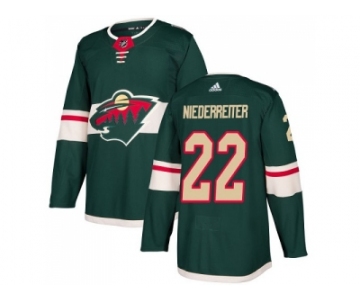 Men Adidas Minnesota Wild #22 Nino Niederreiter Green Home Authentic Stitched NHL Jersey