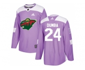 Men Adidas Minnesota Wild #24 Matt Dumba Purple Authentic Fights Cancer Stitched NHL Jersey