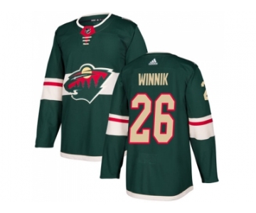 Men Adidas Minnesota Wild #26 Daniel Winnik Green Home Authentic Stitched NHL Jersey