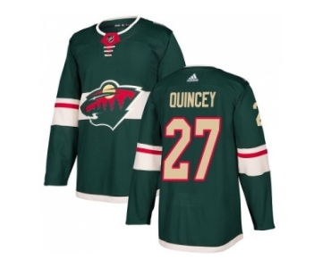 Men Adidas Minnesota Wild #27 Kyle Quincey Green Home Authentic Stitched NHL Jersey