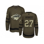 Men Adidas Minnesota Wild #27 Kyle Quincey Green Salute to Service Stitched NHL Jersey