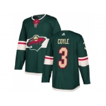 Men Adidas Minnesota Wild #3 Charlie Coyle Green Home Authentic Stitched NHL Jersey