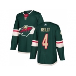 Men Adidas Minnesota Wild #4 Mike Reilly Green Home Authentic Stitched NHL Jersey