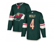 Men Adidas Minnesota Wild #4 Mike Reilly Green Home Authentic Stitched NHL Jersey