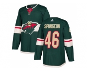 Men Adidas Minnesota Wild #46 Jared Spurgeon Green Home Authentic Stitched NHL Jersey