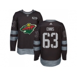 Men Adidas Minnesota Wild #63 Tyler Ennis Black 1917-2017 100th Anniversary Stitched NHL Jersey