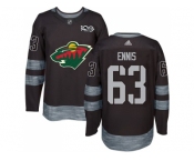 Men Adidas Minnesota Wild #63 Tyler Ennis Black 1917-2017 100th Anniversary Stitched NHL Jersey