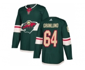 Men Adidas Minnesota Wild #64 Mikael Granlund Green Home Authentic Stitched NHL Jersey