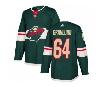 Men Adidas Minnesota Wild #64 Mikael Granlund Green Home Authentic Stitched NHL Jersey