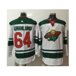 Men Adidas Minnesota Wild #64 Mikael Granlund White Road Authentic Stitched NHL Jersey