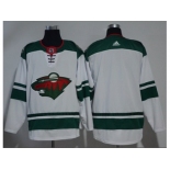 Men Adidas Minnesota Wild Blank White Road Authentic Stitched NHL Jersey