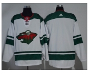 Men Adidas Minnesota Wild Blank White Road Authentic Stitched NHL Jersey