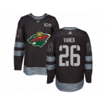 Men's Adidas Minnesota Wild #26 Thomas Vanek Authentic Black 1917-2017 100th Anniversary NHL Jersey