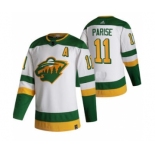 Men's Minnesota Wild #11 Zach Parise White 2020-21 Reverse Retro Alternate Hockey Jersey