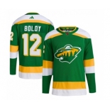 Men's Minnesota Wild #12 Matt Boldy Green 2022-23 Reverse Retro Stitched Jersey