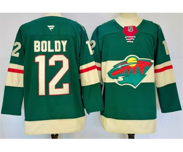 Men's Minnesota Wild #12 Matt Boldy Green 2024-25 Home Stitched Hockey Jersey