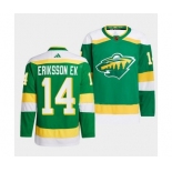 Men's Minnesota Wild #14 Joel Eriksson Ek Green 2022-23 Reverse Retro Stitched Jersey