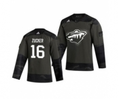 Men's Minnesota Wild #16 Jason Zucker 2019 Veterans Day Authentic Practice Hockey Jersey Camo