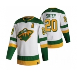 Men's Minnesota Wild #20 Ryan Suter White 2020-21 Reverse Retro Alternate Hockey Jersey