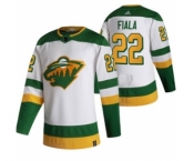 Men's Minnesota Wild #22 Kevin Fiala White 2020-21 Reverse Retro Alternate Hockey Jersey