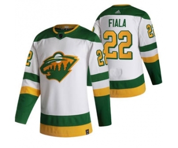 Men's Minnesota Wild #22 Kevin Fiala White 2020-21 Reverse Retro Alternate Hockey Jersey