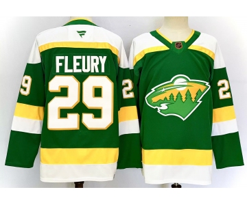 Men's Minnesota Wild #29 Marc-Andre Fleury Green 2024-25 Alternate Stitched Hockey Jersey