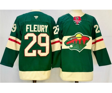 Men's Minnesota Wild #29 Marc-Andre Fleury Green 2024-25 Home Stitched Hockey Jersey