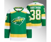 Men's Minnesota Wild #38 Ryan Hartman Green 2022-23 Reverse Retro Stitched Jersey