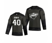 Men's Minnesota Wild #40 Devan Dubnyk 2019 Veterans Day Authentic Practice Hockey Jersey Camo