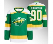 Men's Minnesota Wild #90 Marcus Johansson Green 2022-23 Reverse Retro Stitched Jersey