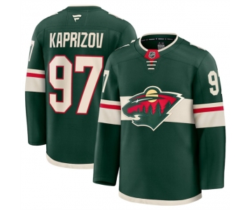 Men's Minnesota Wild #97 Kirill Kaprizov Green 2024-25 Home Stitched Hockey Jersey