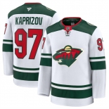 Men's Minnesota Wild #97 Kirill Kaprizov White 2024-25 Away Stitched Hockey Jersey