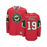 Men's Reebok Minnesota Wild #19 Jarret Stoll Premier Red Home NHL Jersey