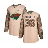 Men's Wild #36 Mats Zuccarello Camo 2017 Veterans Day Stitched Hockey Jersey