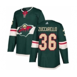 Men's Wild #36 Mats Zuccarello Green Home Stitched Hockey Jersey