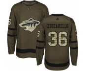 Men's Wild #36 Mats Zuccarello Green Salute to Service Stitched Hockey Jersey