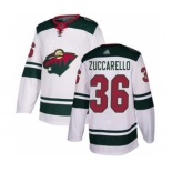 Men's Wild #36 Mats Zuccarello White Road Stitched Hockey Jersey