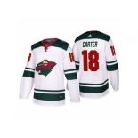 Men's adidas 2017-2018 Season Minnesota Wild #18 Ryan Carter Away Jersey